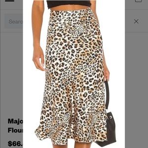 majorelle leopard midi skirt